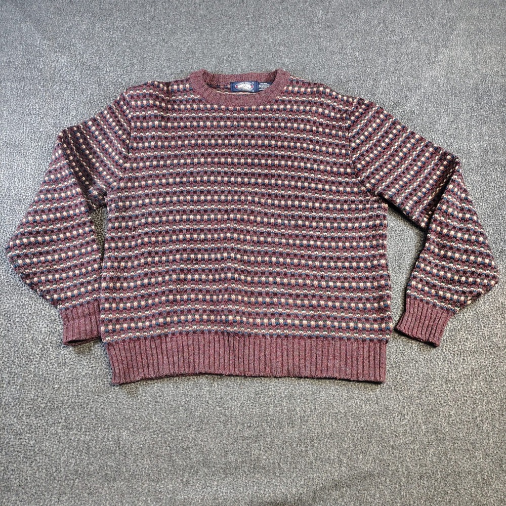 Vtg Knights Bridge Sweater Men XL Grandpa Wool Blend Made in Scotland